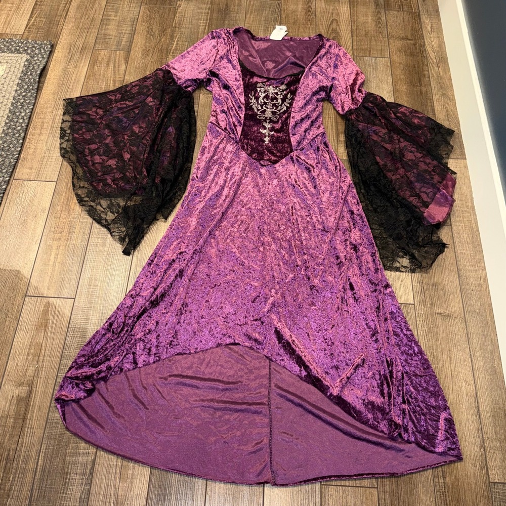 Rubies Violet Vampire Costume Set Purple Crushed Velvet Lace Dress XL WM640128